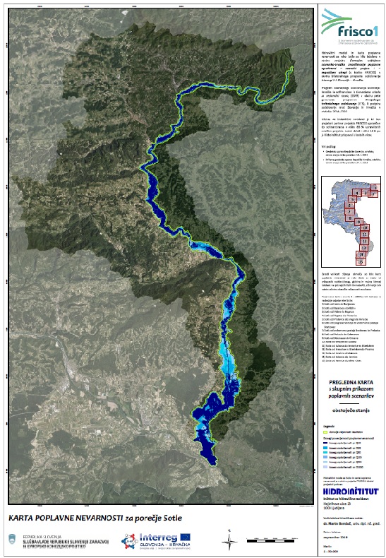 Javno objavljeni osnutki kart poplavne nevarnosti (KPN) za celoten glavni tok reke Sotle